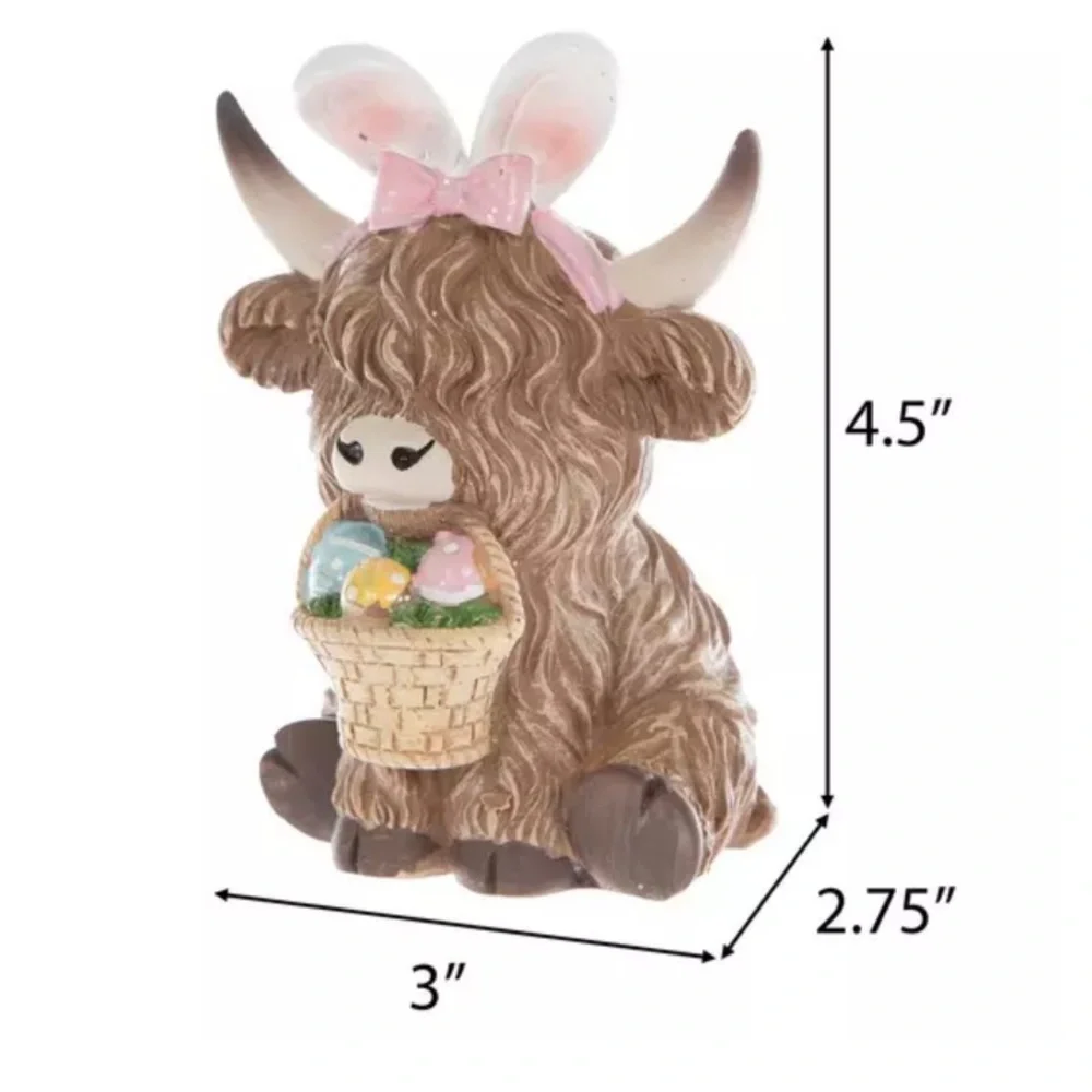 New! Adorable Highland Cow Easter Figurines Set from Hobby Lobby Spring 2026